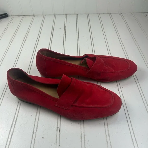 Talbots Red Suede Loafer Flats Womenโs Size 9.5 - Picture 6 of 11